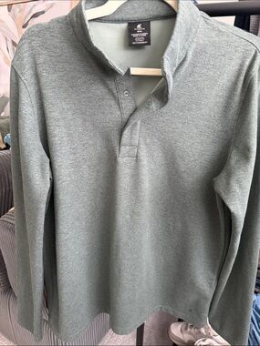 Kyodan Heathered Sage Green Long-Sleeve Polo